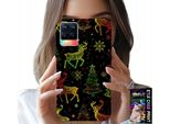 Custodia Per Realme 8 / 8 Pro - Renna, Fiocco Di Neve, Albero Di Natale + Vetro