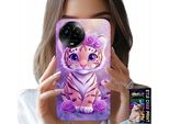 Custodia Per Realme C67 4G - Dolce Tigrotto Su Sfondo Rosa + Vetro