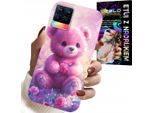 Custodia Per Realme 8 / 8 Pro - Dolce Orsacchiotto Su Sfondo Rosa, Custodia + Vetro