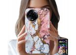 Custodia Per Realme C67 4G - Rosa E Bianco Marmorizzato, Motivi In Pietra