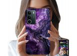 Custodia Per Realme C71 4G - Viola Marmorizzato Alla Moda Femminile + Vetro