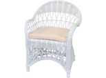 Relaxsessel, Weiß (Weiß, Mit Sitzkissen), B:65Cm H:85Cm T:65Cm, Bezug 100% Polyester, Hofmann Living And More, Sessel, Relaxsessel, Handgeflochten