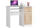 Scrivania Compatta Pixel Bianca E Rovere Sonoma Per Home Office E Studio
