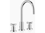 Dornbracht Tara MéLangeur De Lavabo à Trois Trous Avec Garniture D'éCoulement, Bec Pivotant à 360°, Saillie 165Mm, 20713892-00, 20713892-00