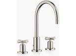 Dornbracht Tara MéLangeur De Lavabo à Trois Trous Avec Garniture D'éCoulement, Bec Pivotant à 360°, Saillie 165Mm, 20713892-06, 20713892-06
