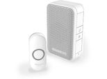 Honeywell Home DC311N Campanello Senza Fili Serie 3, 4 Suonerie, Base Portatile Bianca, Pulsante Di Design