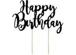Cake Topper Buon Compleanno 22,5 Cm, Nero