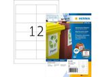 Herma 4597 Etichette In Film A Getto D'inchiostro Herma, 97,0 X 42,3 Mm, Bianco