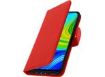 Custodia In Pelle Finta Con Funzione Di Supporto Per Xiaomi Redmi Note 9 - Rosso