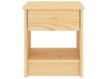 Syfax™ Comodino Naturale 35X30X40 Cm In Legno Massello Di Pino