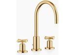 Dornbracht Tara MéLangeur De Lavabo à Trois Trous Avec Garniture D'éCoulement, Bec Pivotant à 360°, Saillie 165Mm, 20713892-28, 20713892-28