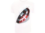 Captain America - T-Shirt Da Uomo TV1168 (Xl) (Bianco)