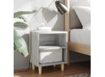 Vidaxl Comodini Con Gambe In Legno Massiccio 2 Pz. Grigio Sonoma 40X30X50Cm
