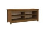 Vidaxl Panca Per Scarpe Marrone Miele 110X38X45,5 Cm In Legno Di Pino Massiccio