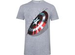Captain America - T-Shirt Da Uomo TV1101 (S) (Grigio)
