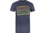Marvel - Maglietta "Comics Group"" Da Uomo TV748 (Xxl) (Blu Navy Screziato)"