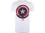 Capitan America - Maglietta Da Uomo TV783 (Xxl) (Bianco/Rosso/Blu)