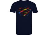 Superman - Maglietta Logo Da Uomo TV432 (Xxl) (Blu Navy)