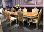 Set Sala Da Pranzo Reale 7 Pezzi Tavolo Barocco Rococò 6X Sedie Nuovo