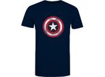 Captain America - Maglietta Da Uomo TV298 (M) (Heather Blue)