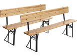 Set Di 2 Panche Pieghevoli In Legno Da Birreria Con Schienale - Oviala Munich