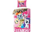 Halantex - MLP2003BL - My Little Pony Friendship Amicizia Con Tasca Reversibile, Copripiumino E Federa, Multicolore, 100 % Cotone, 140 X 200 Cm + 70 X 90 Cm