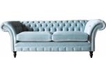 Divano Imbottito Chesterfield 3 Posti In Tessuto Stile Moderno Nuovo