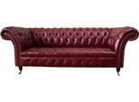 Divano Chesterfield A 3 Posti In Pelle Imbottito Divano Marrone 230Cm