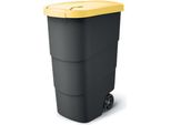Prosperplast Wheeler Portarifiuti 90L Con Ruote E Coperchio Portarifiuti Grande Portarifiuti Grande Portarifiuti Universale Portarifiuti Plastica Giallo