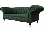 Divano A Tre Posti Tessile Verde Imbottito Mobili Chesterfield Divani Divani