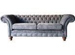 Divano Chesterfield 3 Posti Imbottitura Seduta Tessuto Divano Divano Nuovo