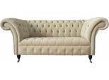 Divano A Due Posti Imbottito Divano 2 Posti Tessuto Lusso Chesterfield Nuovo