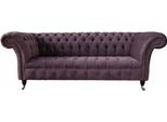 Divano Chesterfield Divano Imbottito 3 Posti Viola Tessuto Tessile Divani Nuovo