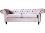Divano 3 Posti Divano Arredo Design Chesterfield Sedile Rivestimento Tessile Nuovo
