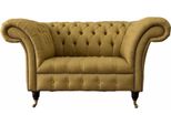 Poltrona Chesterfield Design Tappezzeria Divano Divano Marrone Tessile Mobili Nuovo