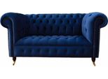 Chesterfield Sedute Per Ufficio Arredamento Divano Divano 2 Posti Tessile Blu