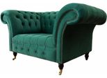 Verde Chesterfield Design Divano Poltrona Poltrona Ad Ala Rivestimento Tessile