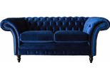 Chesterfield Sedute Per Ufficio Arredamento Divano Divano 2 Posti Tessile Blu