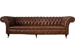 Divano 4 Posti Mobili Chesterfield In Pelle Marrone Design Moderno