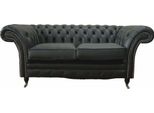 Divano Tessile Divano Chesterfield Tappezzeria 2 Posti Pelle Nera