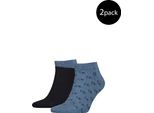 2Er Pack Calvin Klein Logo Sneakersocken Herren 005 - Mid Denim Melange 39-42