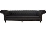 Divano Chesterfield 4 Posti In Tessuto Nero Soggiorno Design Divano Tappezzeria