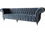 Divano A Quattro Posti Divani A 4 Posti Moderni Design Grigio Tessuto Chesterfield Nuovo