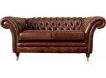 Divano Chesterfield Rivestimento In Pelle Divani Marrone Due Posti Nuovo