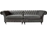 Divano Chesterfield A Quattro Posti Divani A 4 Posti In Tessuto Poliestere Grigio Arredamento