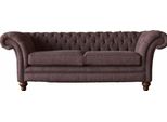 Grande Divano Chesterfield In Stile Classico Inglese, Divano A 3 Posti Imbottito 230Cm