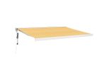 Vidaxl Tenda Da Sole Retrattile Gialla E Bianca 4,5X3 M In Tessuto E Alluminio