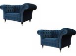 Poltrona Chesterfield Set Di Mobili 2X Monoposto Set Di Poltrone Divano 2 Pezzi.