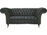 Chesterfield Inglese Per Ufficio Divano Divano 2 Posti Nero