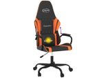 Vidaxl Sedia Da Gioco Con Funzione Massaggio In Ecopelle Nera E Arancione